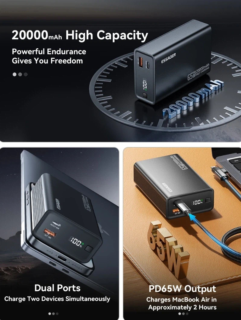 [알리] 에사저 보조배터리 20000mAh PD 65W / 37,610원_2.webp