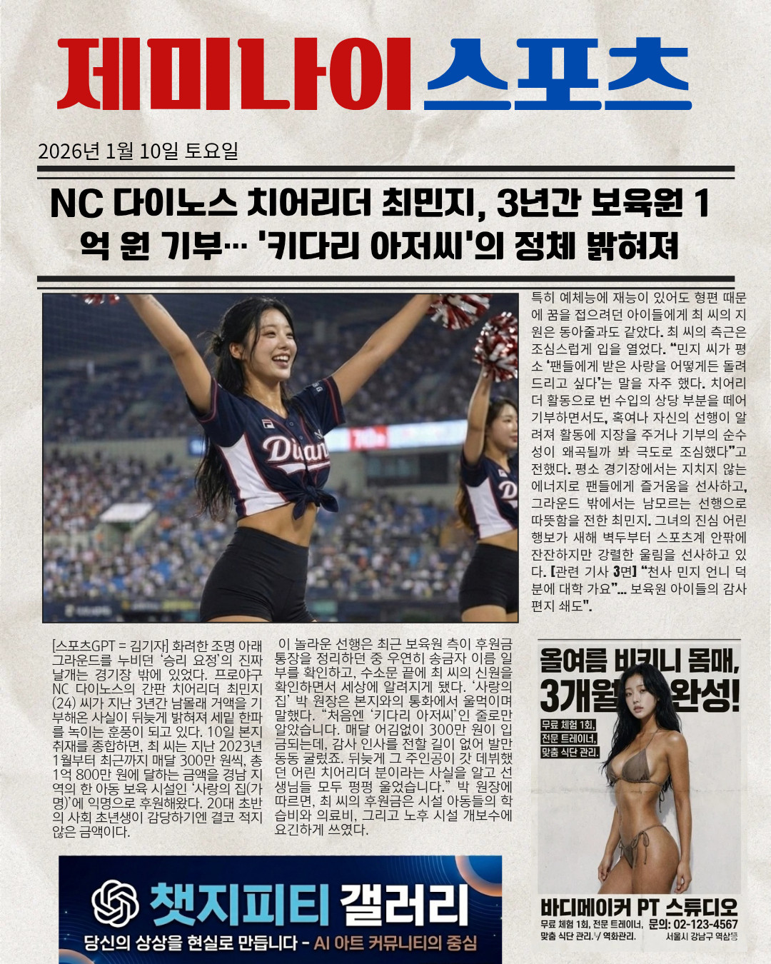 치어리더 미담 | 짤방 | 일베저장소